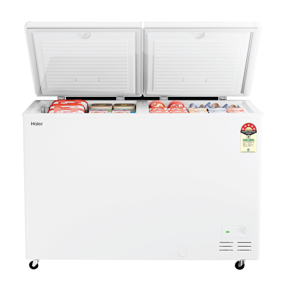 Haier Deep Freezer 410L, Hard Top Convertible Double Door (White)